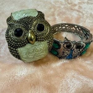 Set of Two OWL 🦉 hinged bracelets